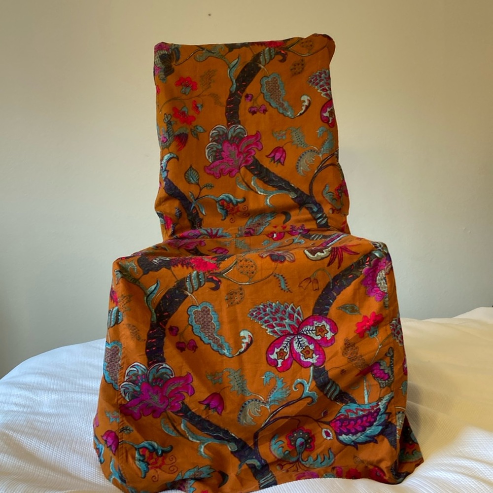 WORLD MARKET DINING CHAIR COVERS
FLORAL BIRDS BOHEMIAN 
SET OF TWO